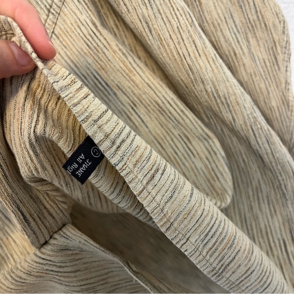 Jhane Barnes 100% Cotton Neutral Button Down Collarless Large - Picture 8 of 9